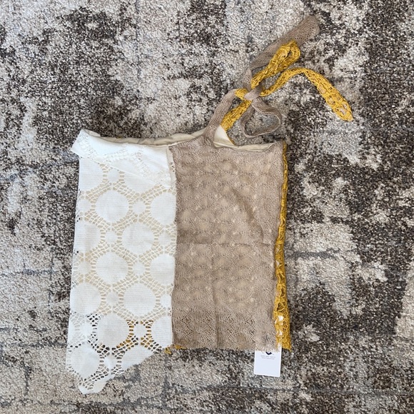 ASYMMETRIC KNIT MIX MINI SKIRT WITH SIDE CUT OUT DETAIL new with tags - Picture 5 of 9